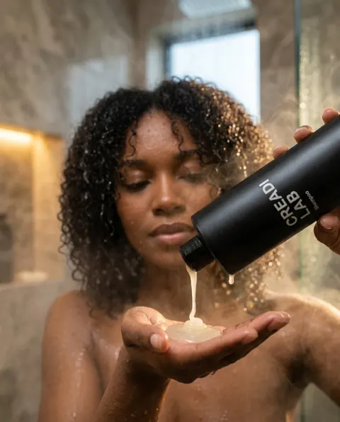 Steamy luxury haircare ad