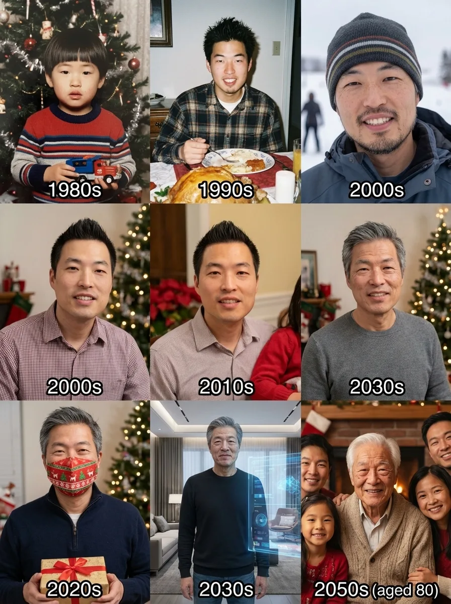 出生到80岁各个年龄段的节日照片 — Sonra