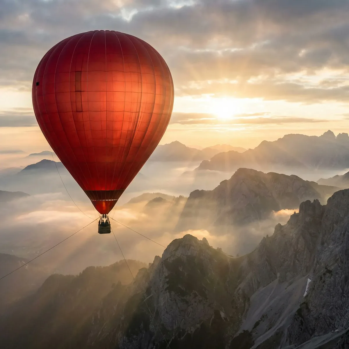 Sunrise golden misty balloon — After