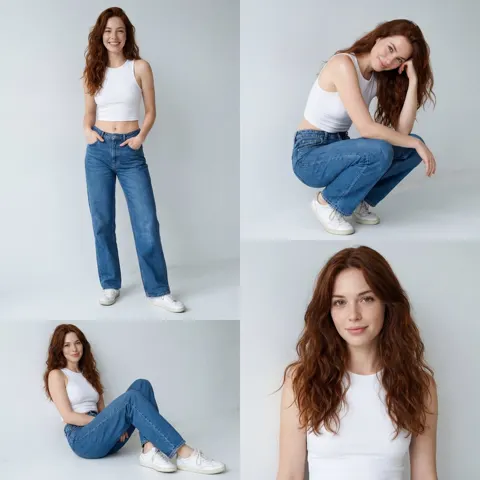 Minimalist fashion girl collage