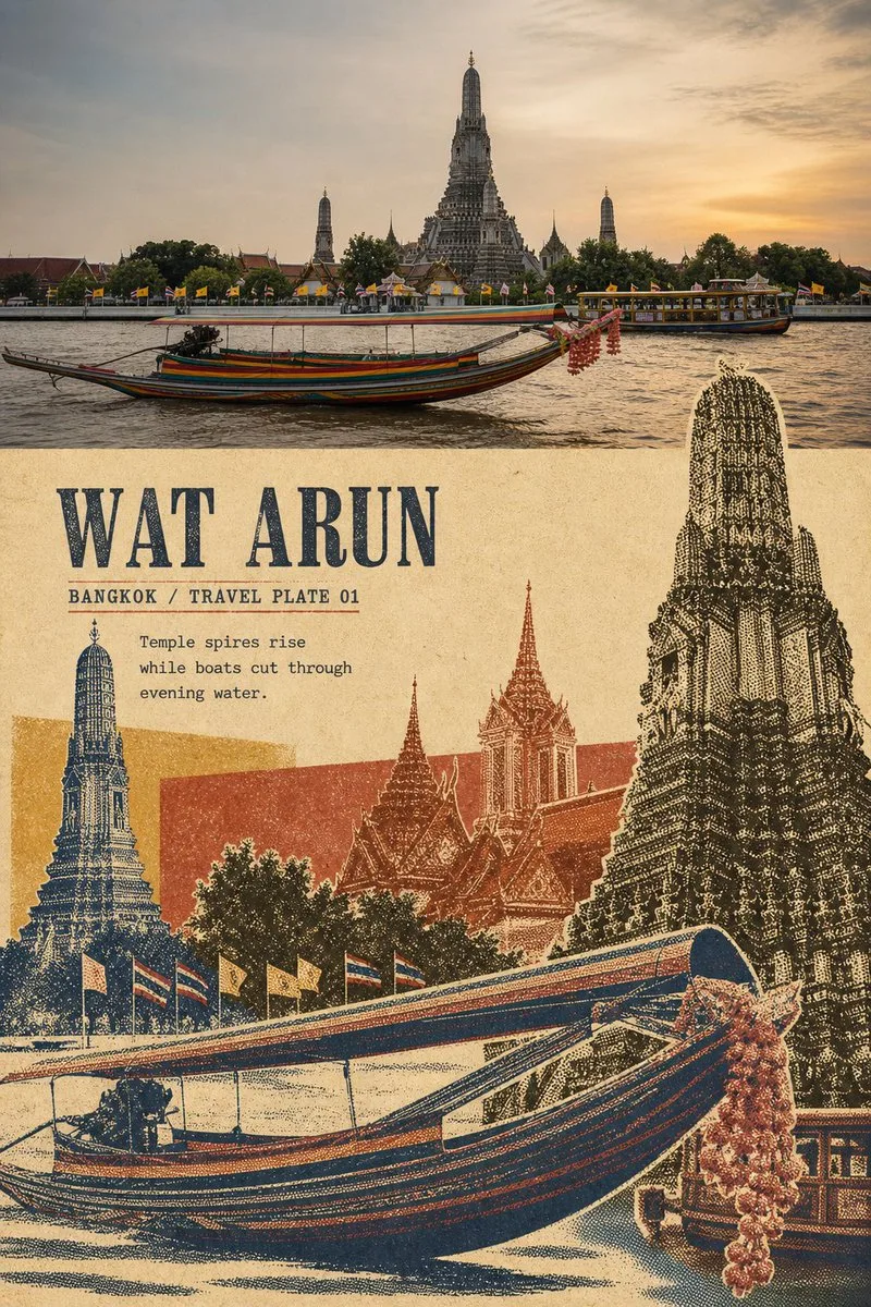Retro travel montage poster design — Sonra