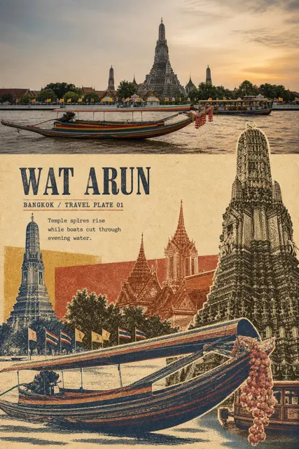 Retro travel montage poster design