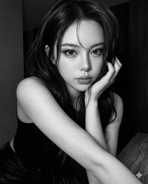 Iphone 17 pro hyper realistic monochrome portrait