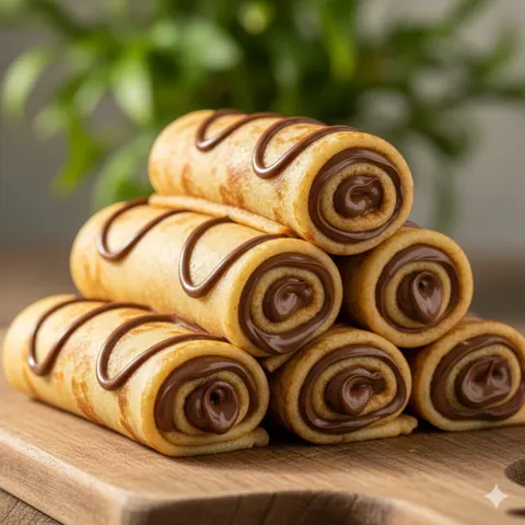 Chocolate crepe closeup