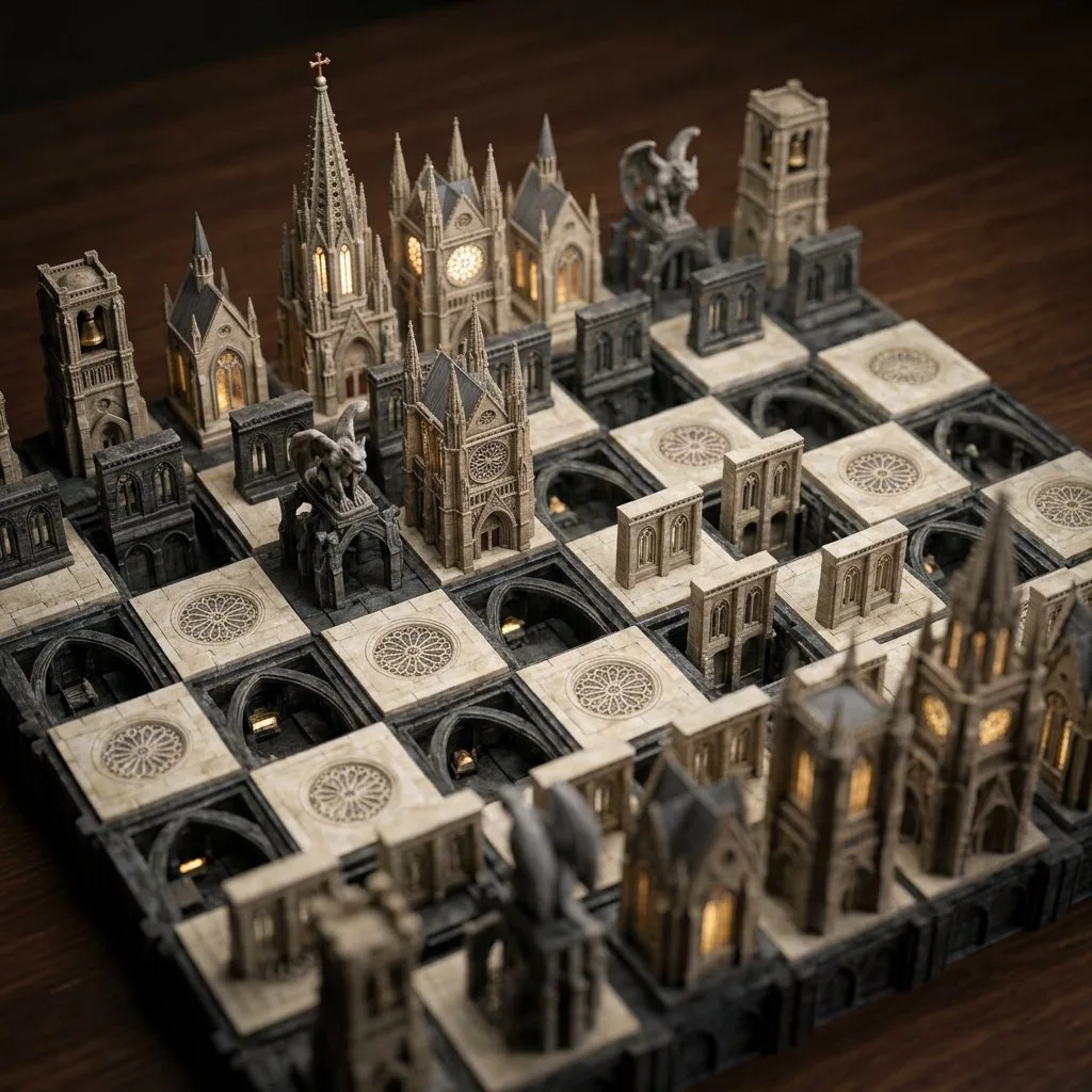 Cyberpunk diorama chess — Sonra
