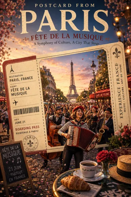 Premium travel poster 3d boarding pass cultural experience
