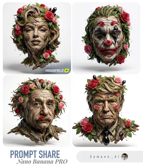 Wood rose sculpture