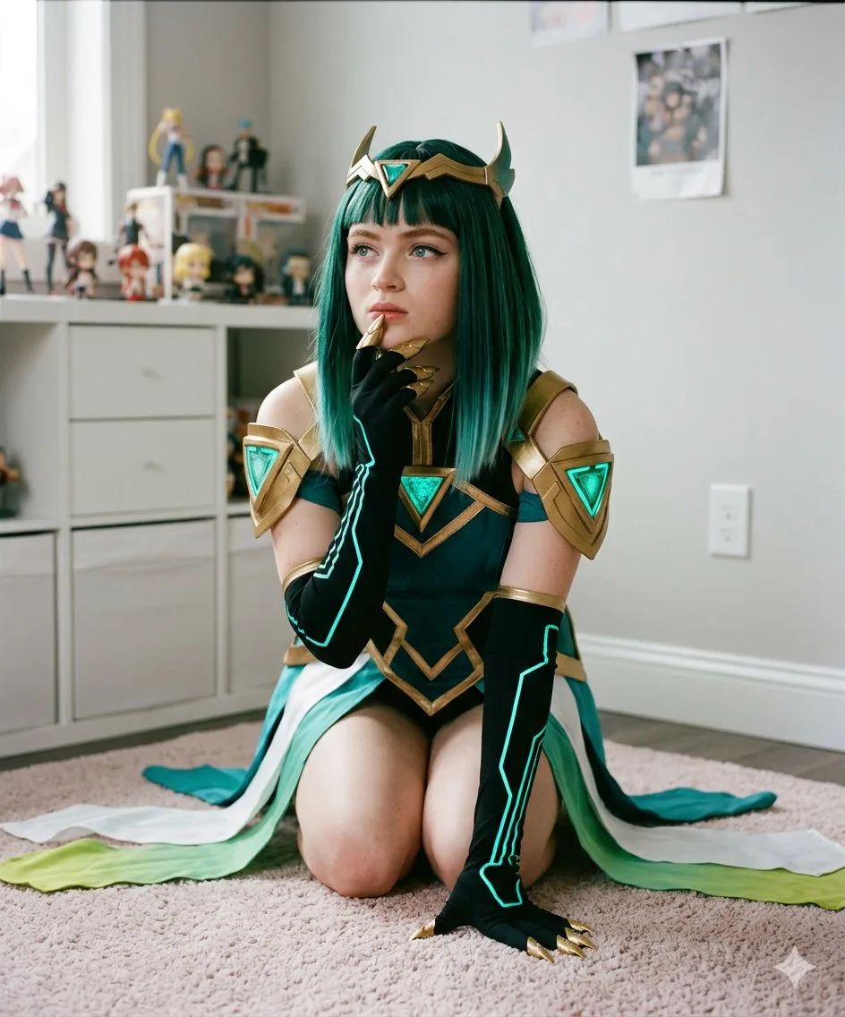 Hardcore sci fi cosplay girl in bedroom — Sonra
