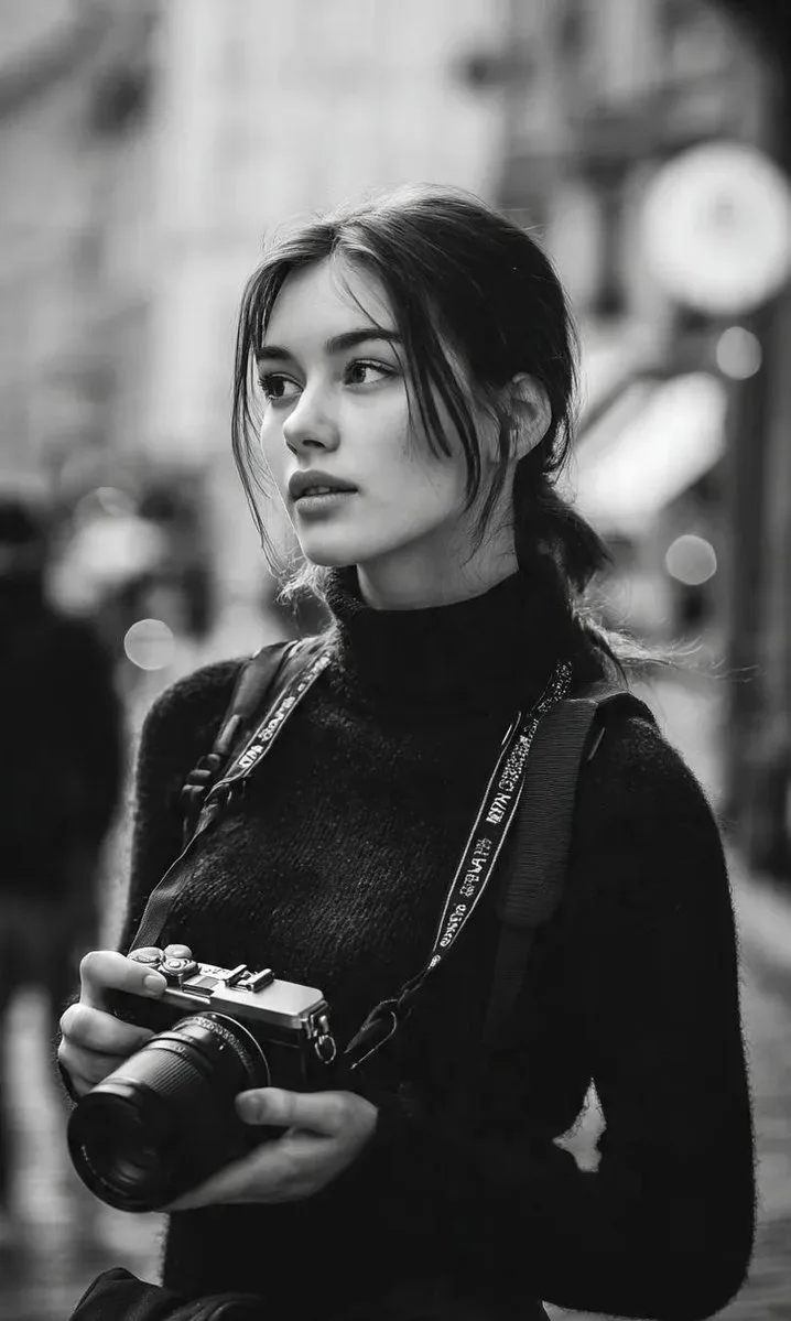 Urban bw cinematic photographer portrait — Sonra