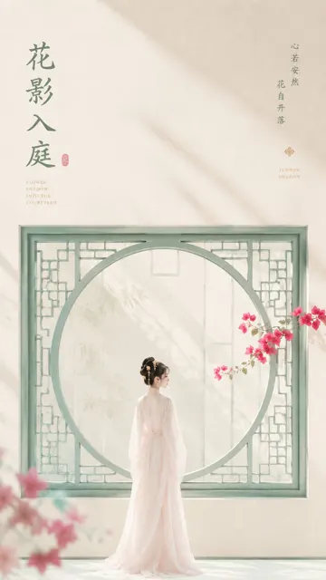 Oriental zen minimalist female aesthetic poster