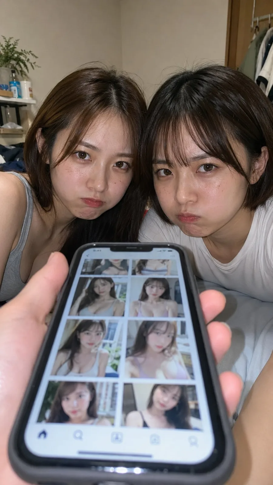 Pov caught looking at phone two jealous women — Sonra
