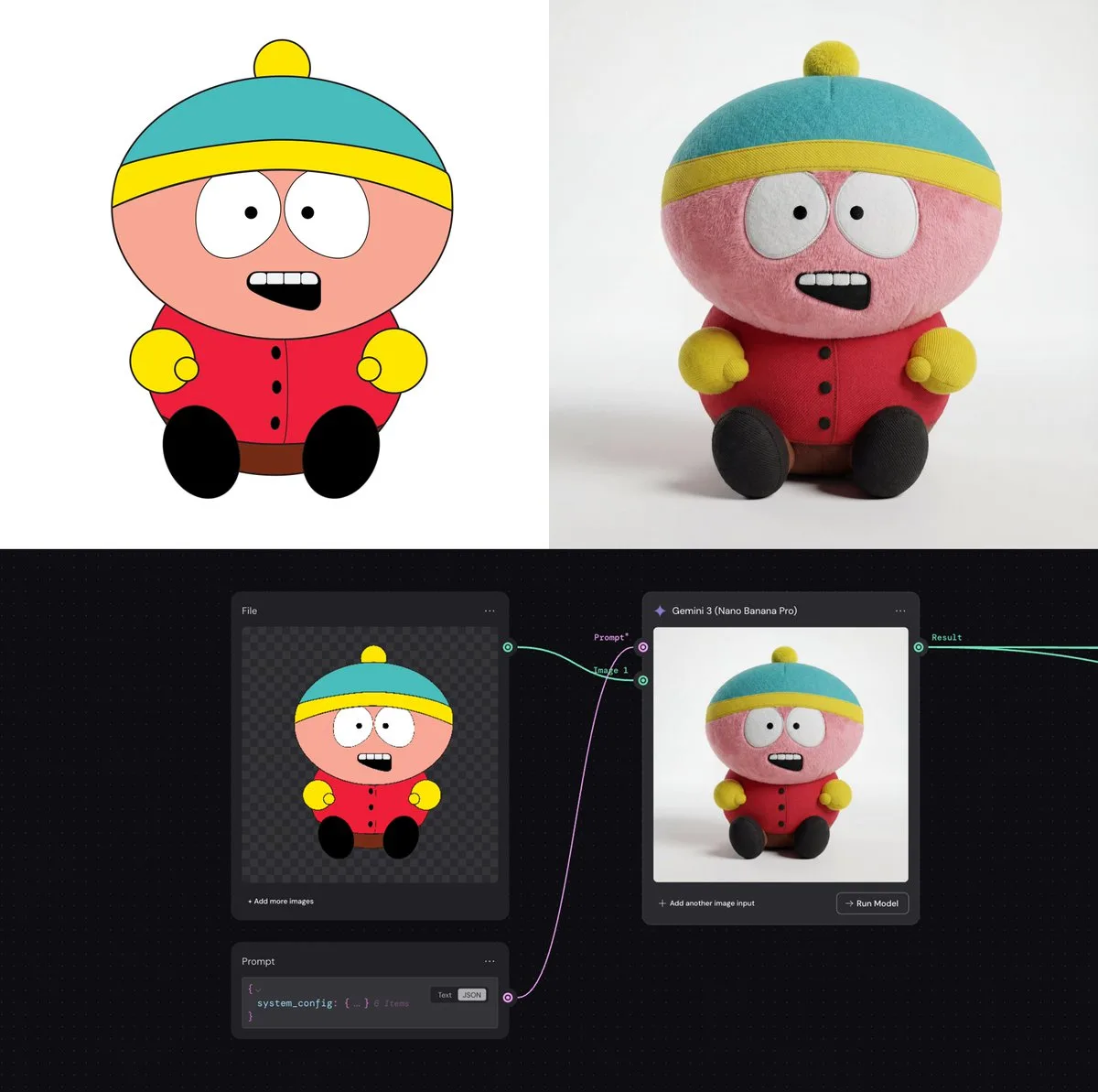 Vector to 8k realistic plush physics — After