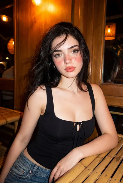 Y2k retro nightlife bar portrait