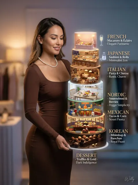 Eurasian beauty global food tower