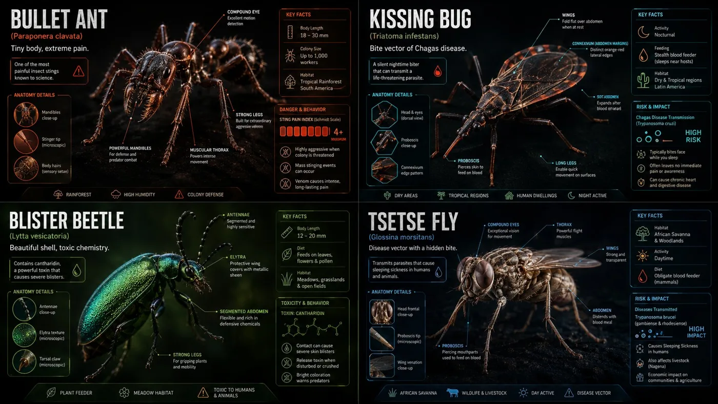 Macro biology infographic insect ui design — Sonra
