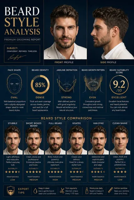 Premium beard analysis poster