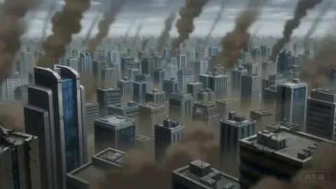 Anime crossover battle in ruins