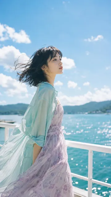 Summer dopamine east asian woman portrait