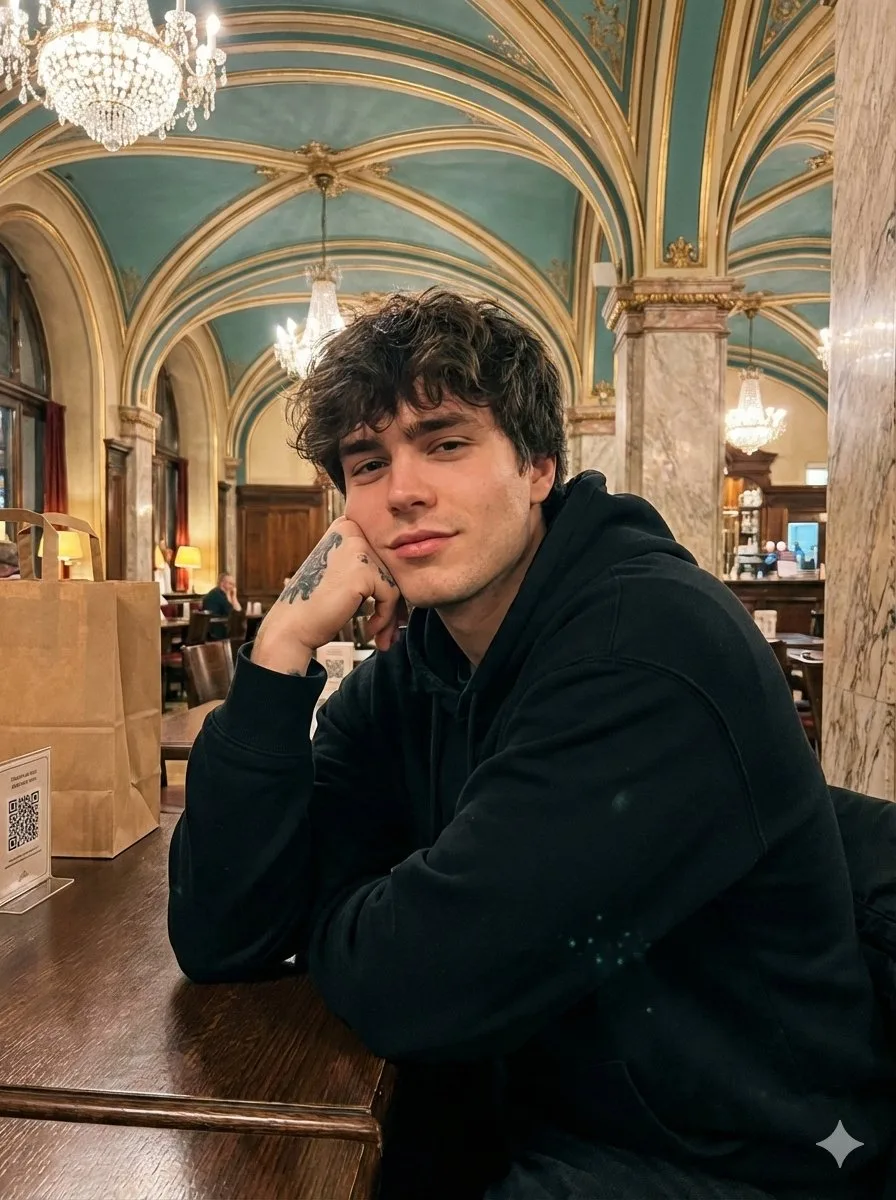 Opulent baroque cafe boy — After