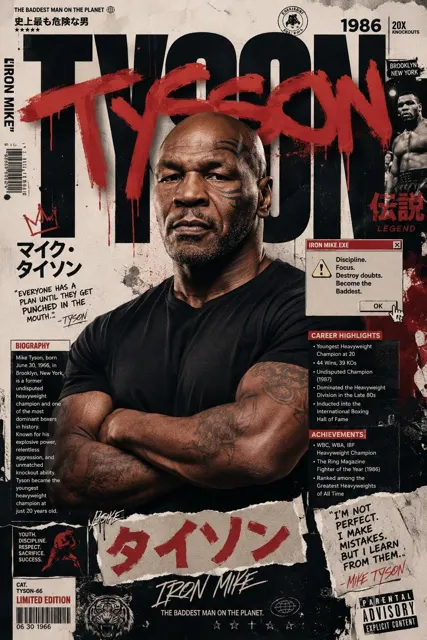 Ultra premium modern japanese street art tyson poster
