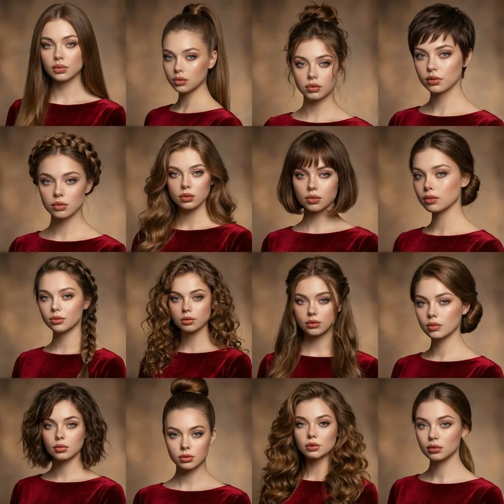 Same face hairstyle grid — After