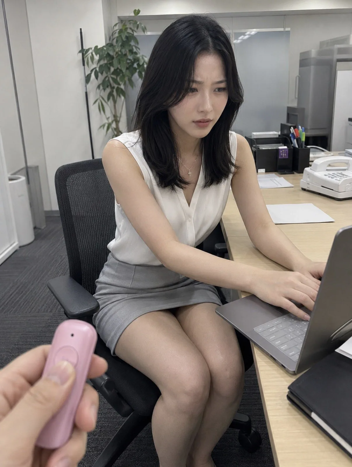 Office pov summer casual remote control — Sonra