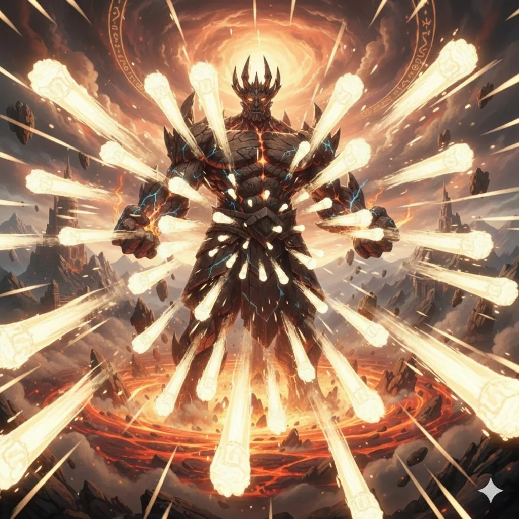 Distant titan radiation hyakuretsu ken — After