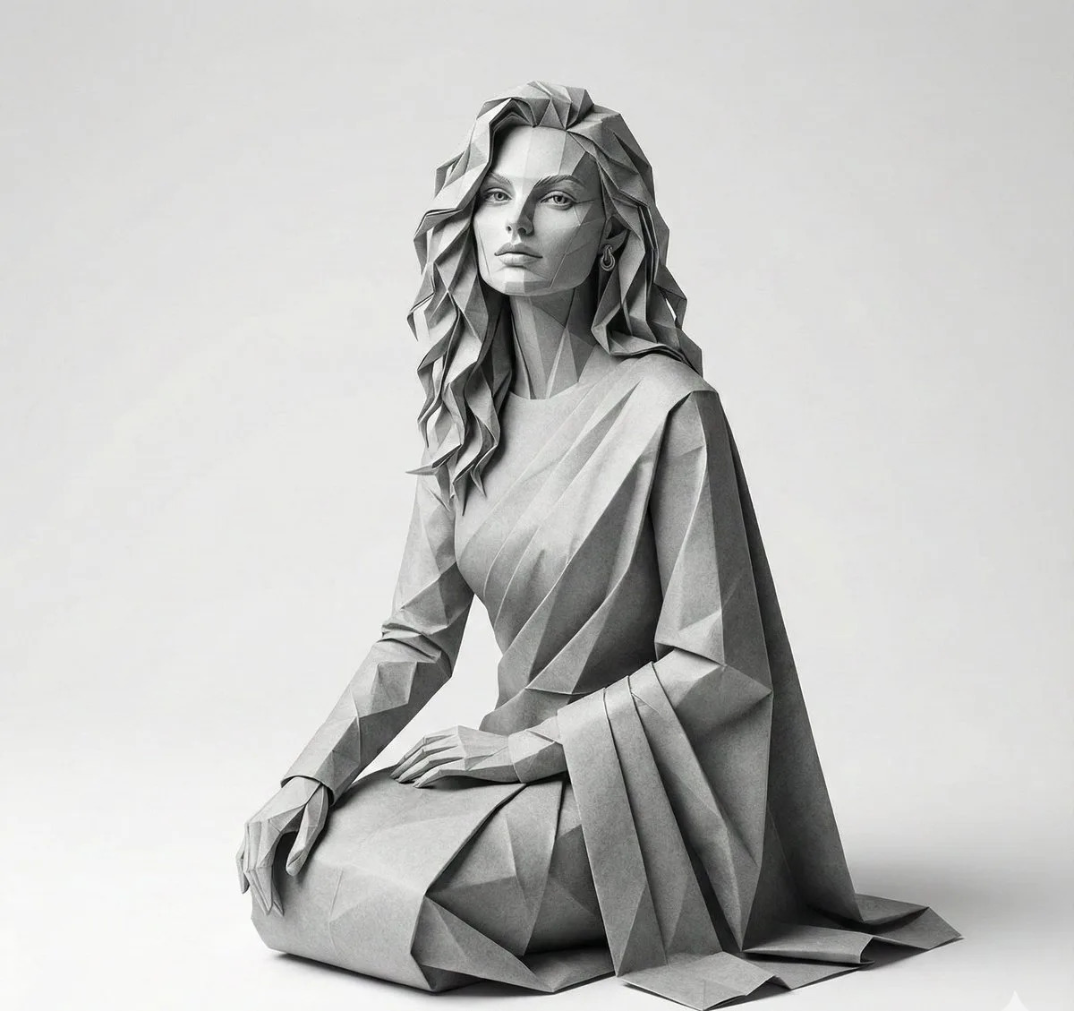 Hyper realistic origami portrait — After