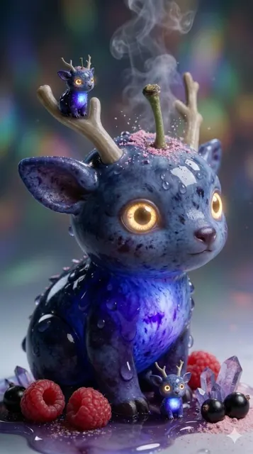 Glowing blueberry fawn spirit