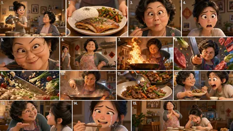 Mother daughter cooking 3d animation short
