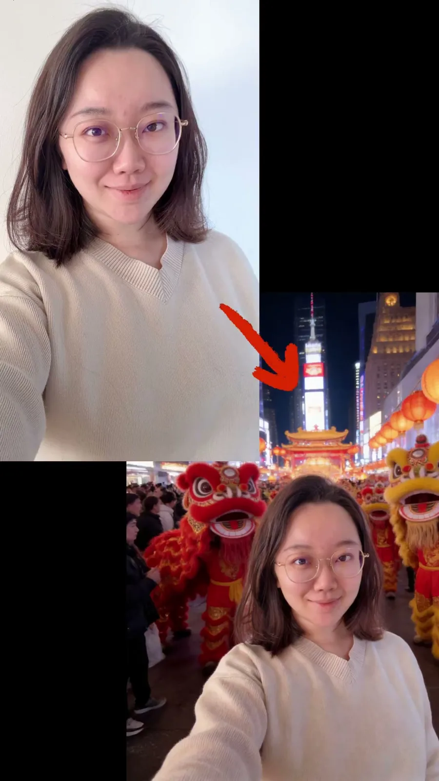 Times square cny selfie story — After