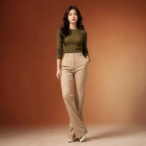 Korean fashion editorial full body portrait