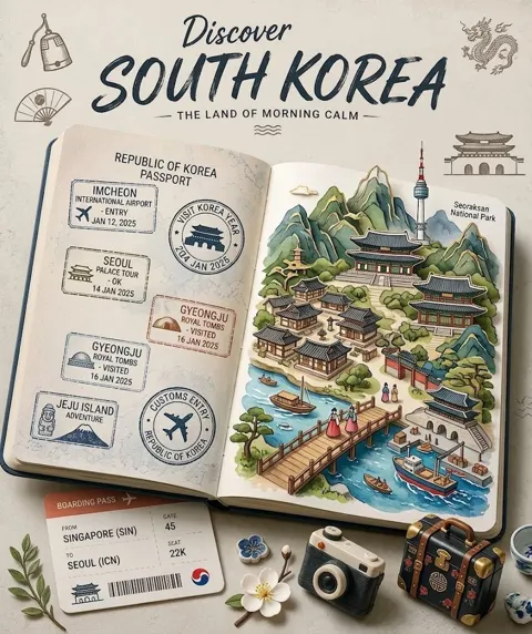 Travel journal 3d pop up watercolor illustration
