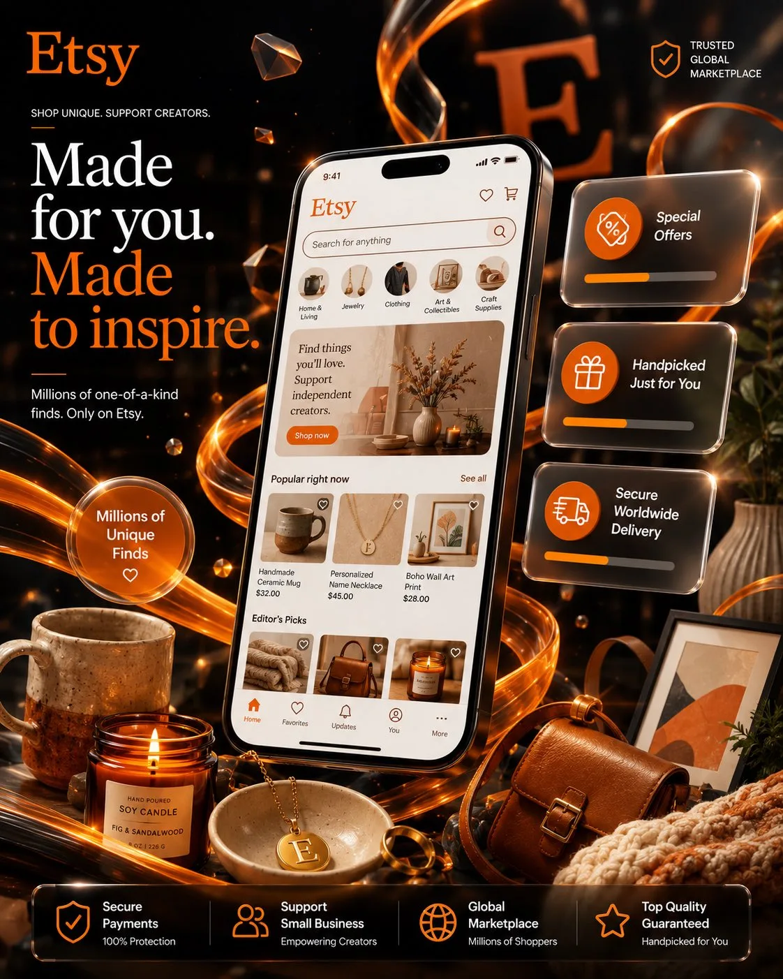 Flipkart luxury maximalist ecommerce poster prompt — Sonra