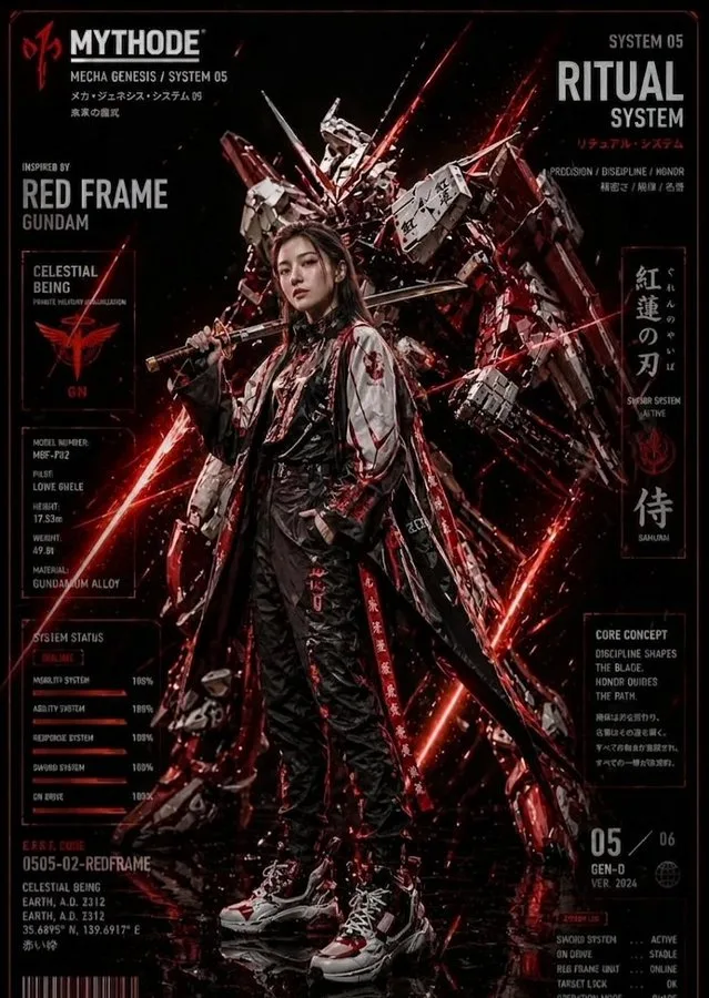 Female model mecha style 8k fashion poster — Sonra