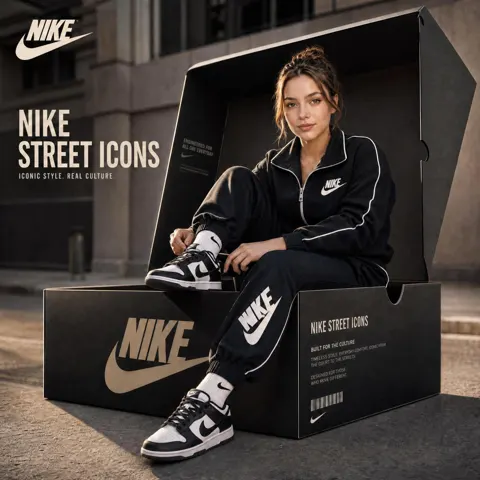 Giant nike shoebox streetwear editorial