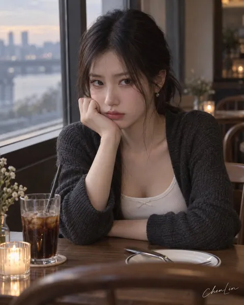 Korean girlfriend emotional portrait photography