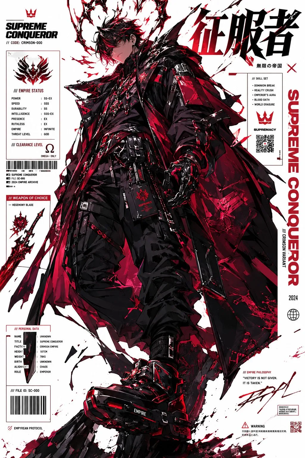 Futuristic anime character cyberpunk techwear poster — Sonra