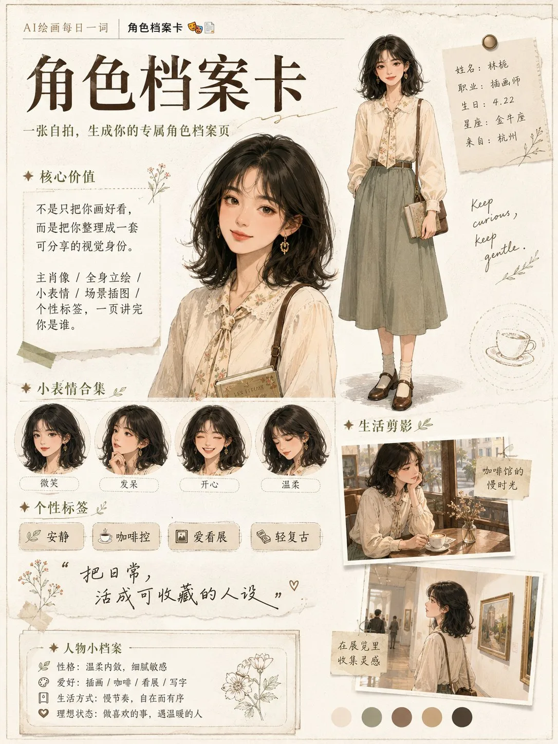 Character profile setting page prompt — After