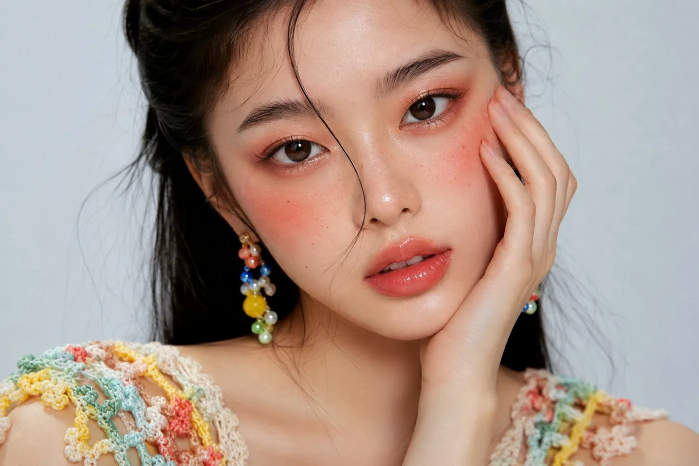 High end photorealistic asian woman editorial closeup — Sonra