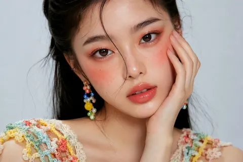 High end photorealistic asian woman editorial closeup