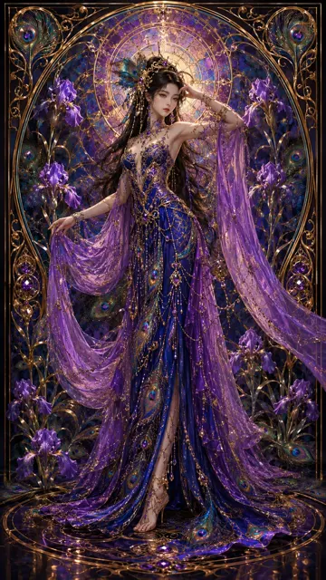 Luxury art nouveau oriental fantasy female character poster 1782049939547
