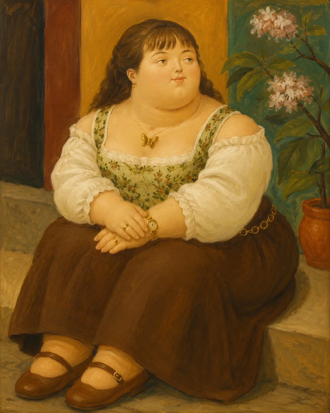 Fernando botero style portrait transformation — After