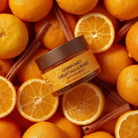 Warm autumn orange cinnamon jar