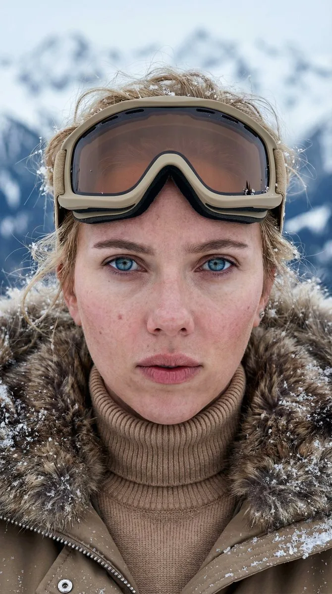 Crystal blue eyes nordic snow portrait — After