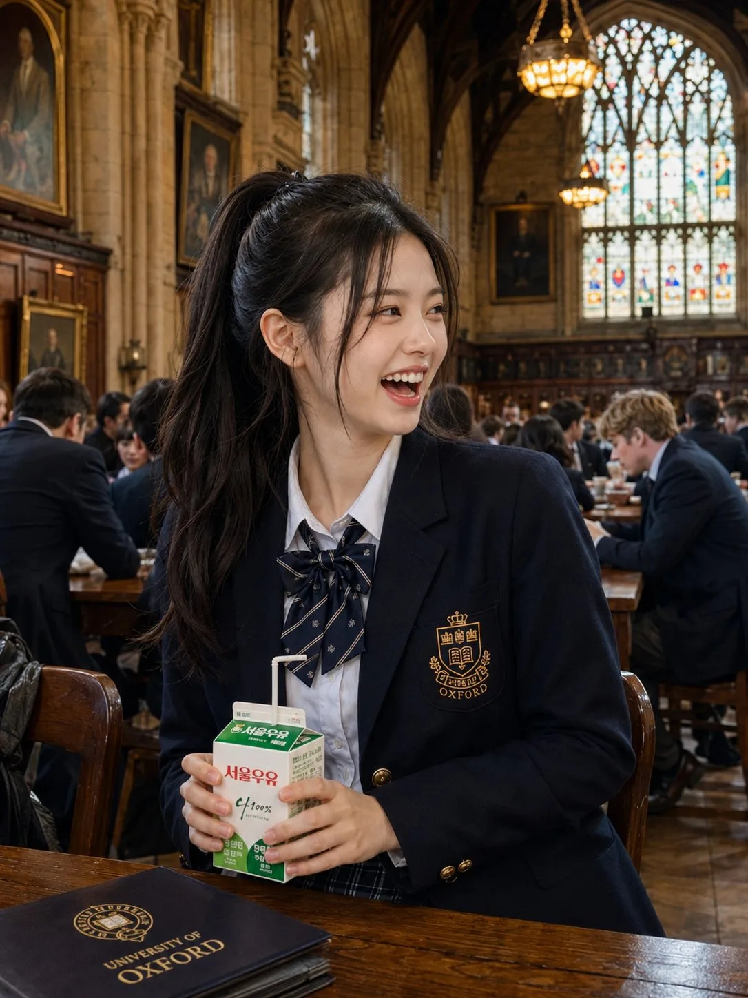 Ultra realistic oxford university east asian woman portrait — Sonra