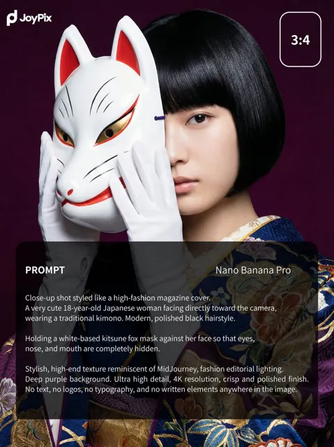 Purple mystic japanese fox mask