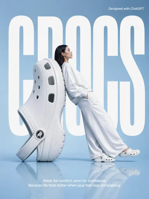 Surreal giant crocs fashion