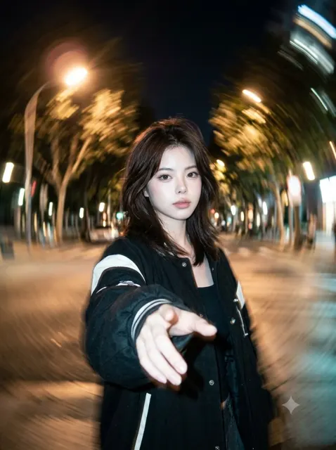 Surreal ccd long exposure night portrait