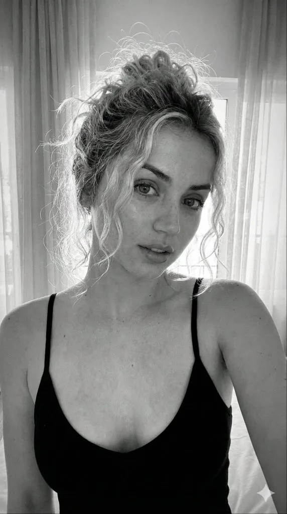 Lazy blonde girl bw portrait — Sonra